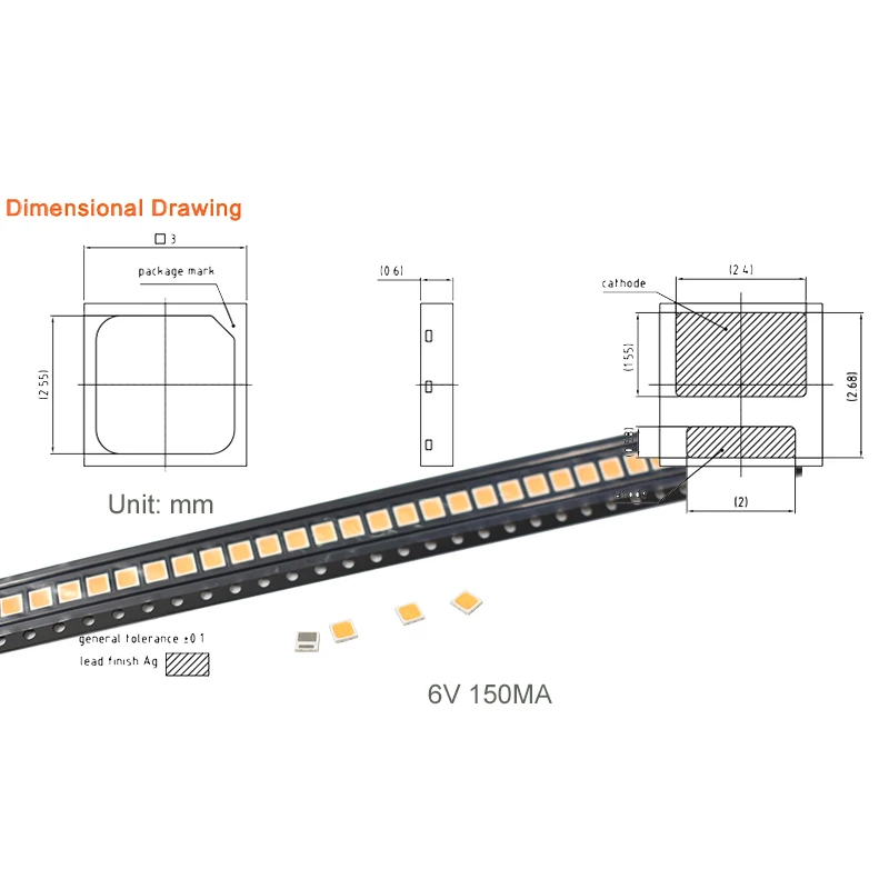 High Efficacies Color Quality Long Lifetimes Mid-power 1W LED 3030 6V 3000K 4000K 5000K 80Ra 90Ra for Downlights Spotlights