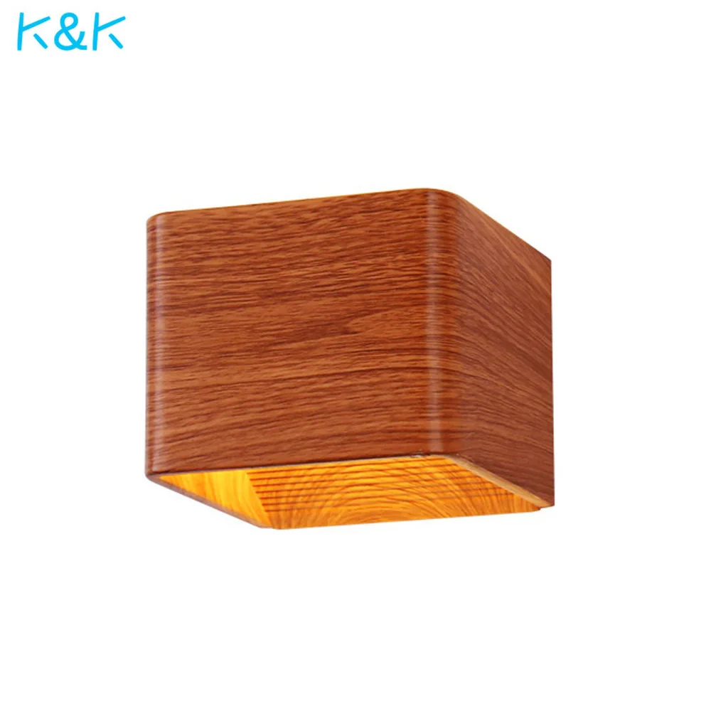 Modern Simple Bedside Wall Lamp Lighting Background Light Wood Grain Bedroom Living Room Corridor Restaurant Hotel Wall Lamp