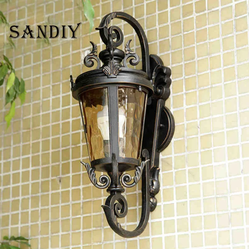 Imagem -04 - Luminária de Parede Exterior Sconce Light Exterior Vintage Garden Lâmpada de Rua Iluminação de Jardim Hipocampo Estilo Hipocampo Luminária à Prova Dágua para Varanda Varanda Country Porch House Garage 220v 110v 230v