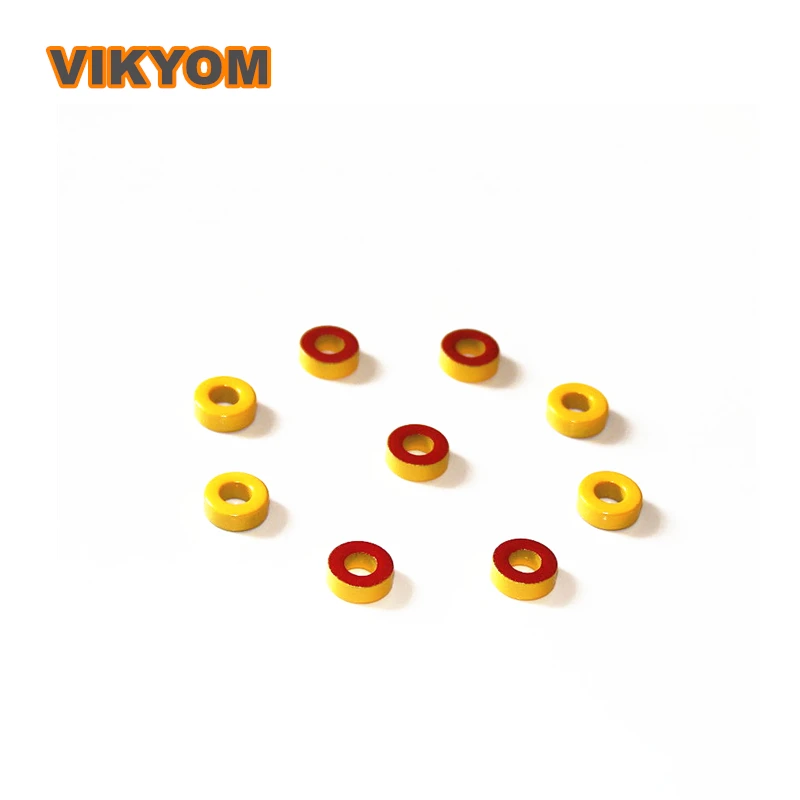 50PCS T44-8 Ferrite Core Toroid Core Ferrite Chokes Ring Iron Inductor Carbonyl Ferrite Rings Yellow Red