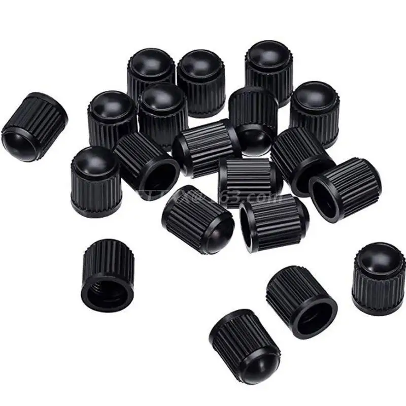 8pcs Tyre Valve Caps, Plastic Car Tire Stem Dust Covers with Seal Ring for SUV, Motorbike, Trucks, Bike, Bicycle, Black