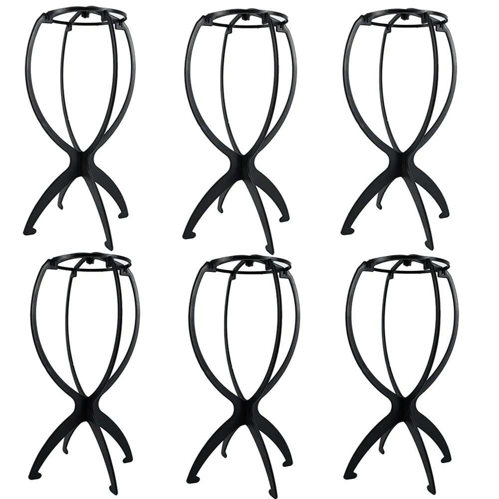 

6 Pack Short Wig Stand Portable Wig Holder For Multiple Wigs And Hats Display Ajustable Plastic Wig Head Stands Support