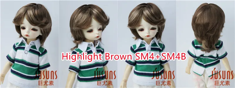 Doll Wigs JD075 1/6 1/8 1/4 1/3 Short Boyish Cupid Curls Synthetic Mohair BJD Wigs 5-6' 6-7' 7-8' 8-9' OB11 YOSD Doll Hair