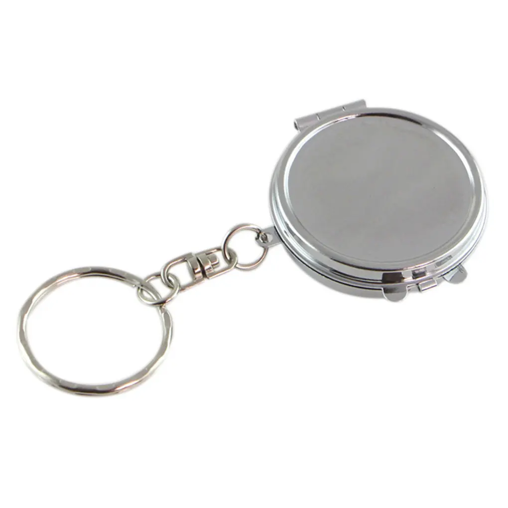 Round Heart Oval Sqaure Shape Double Sides Cosmetic Mirror Metal Folding Keychain Makeup Mini Mirror