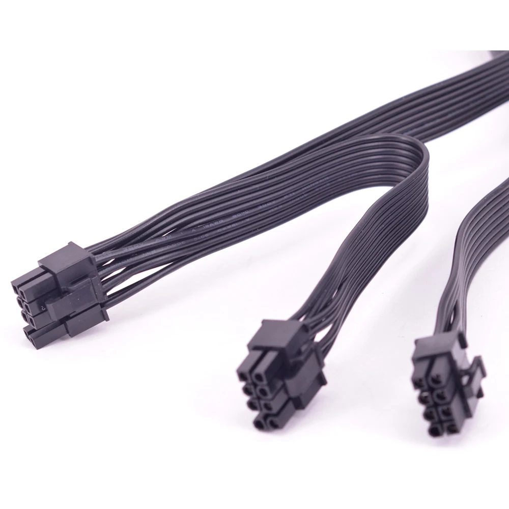PCIe 8pin 2พอร์ต6 + 2Pin Power Supply การทำเหมืองแร่สายแบนสำหรับ Seasonic FOCUS PLUS Platinum PX series 850 750 650 550 W
