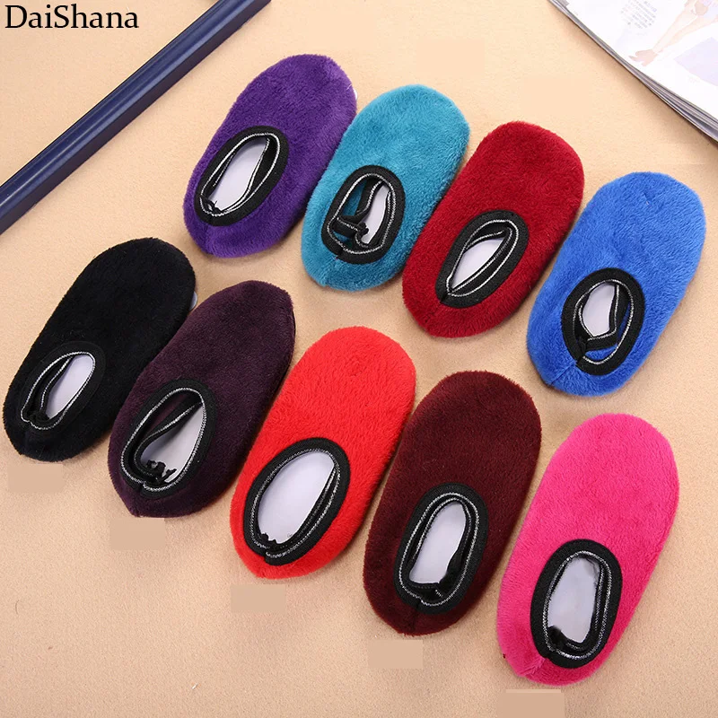 DaiShana New Arrived Fashion Warm Antiskid Thick Home Floor Socks Woman Warm Slippers Solid Color Socks Bedroom Shoes Slippers