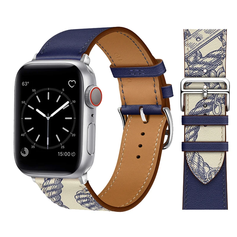 Leather strap For Apple watch band 44mm 45mm 49mm 41mm 40mm Accessorie wristband correa bracelet iWatch series 5 6 SE 7 8 ultra