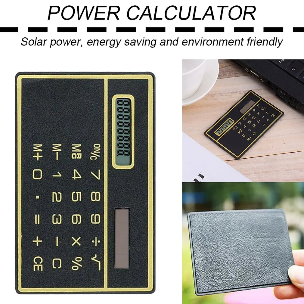 8 Digit Ultra Thin Solar Power Calculator with Touch Screen Credit Card Design Portable Mini Calculator for Business School