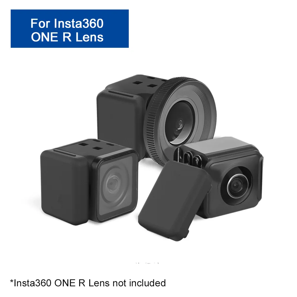 Funda protectora de silicona para cámara Insta360 ONE R, accesorio de protección de 2 piezas, portátil, antipolvo, práctica, resistente al agua