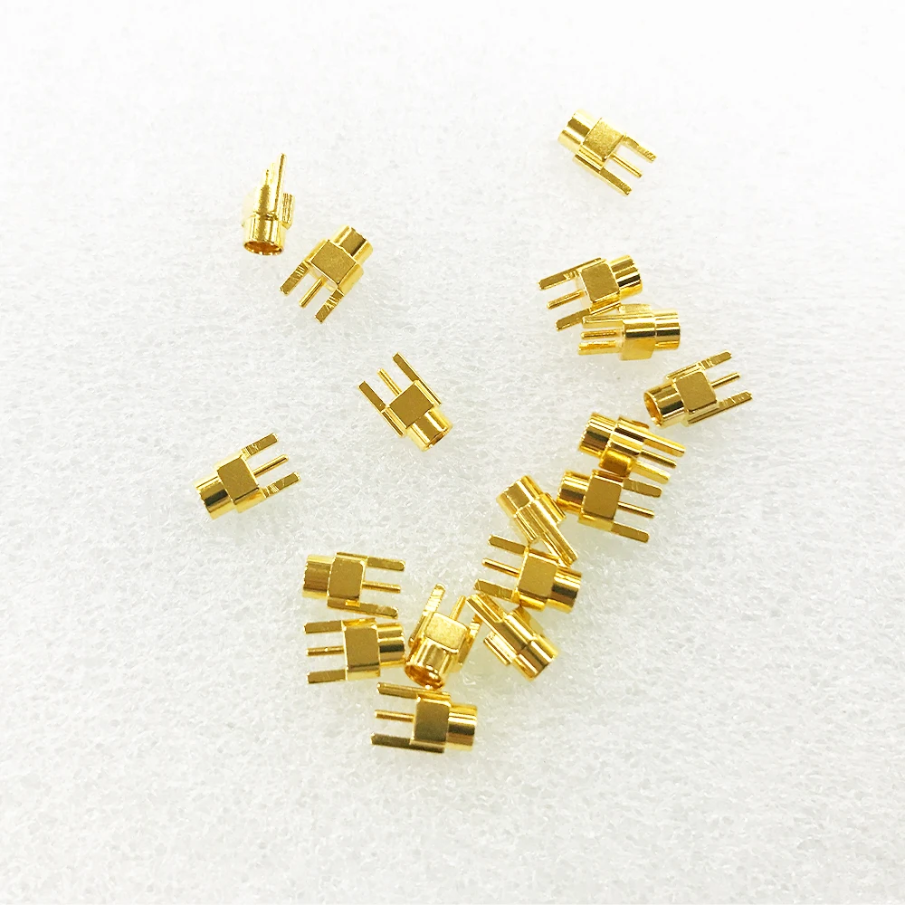 10pcs/lot MMCX Female Jack Connector PCB Mount With Solder Straight Goldplated 3 Pins MMCX RF Connector