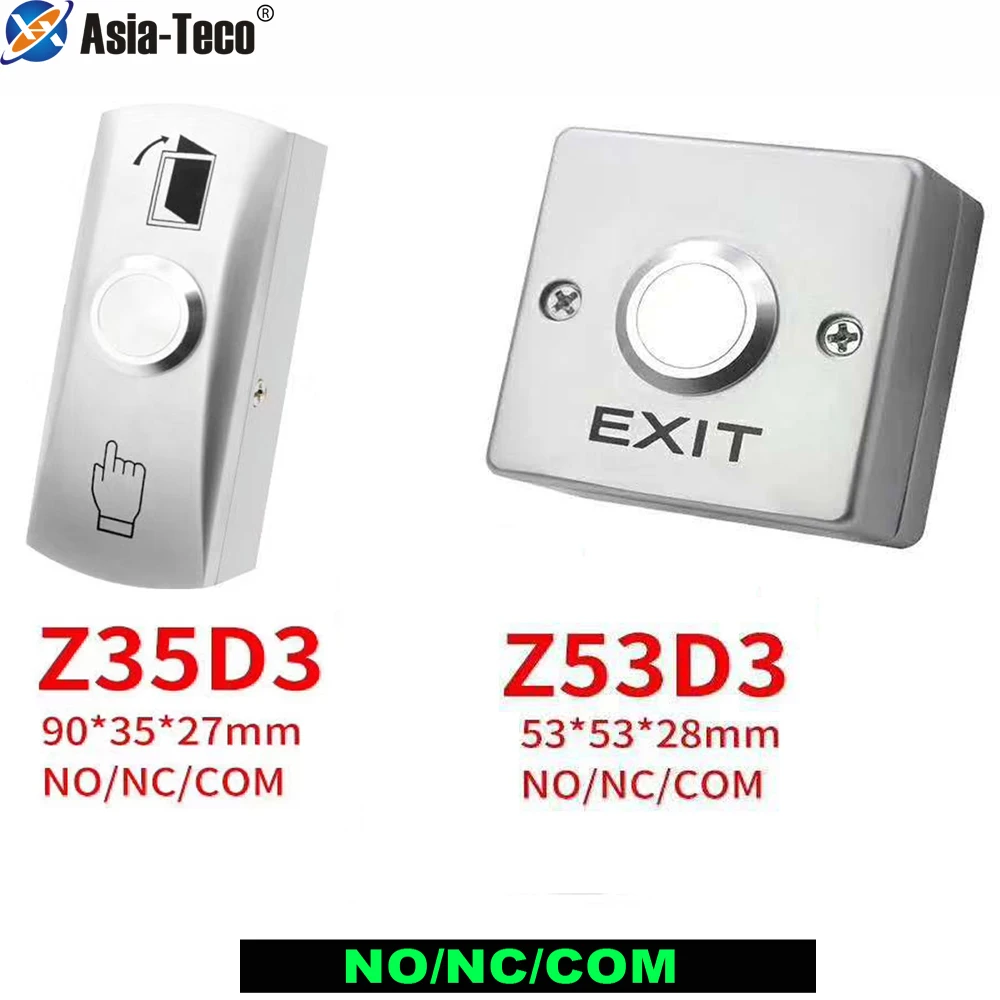 

Zinc Alloy GATE DOOR Exit Button Exit Switch NO/NC/COM Door Access Control System Door Push Exit Door Release Button Switch