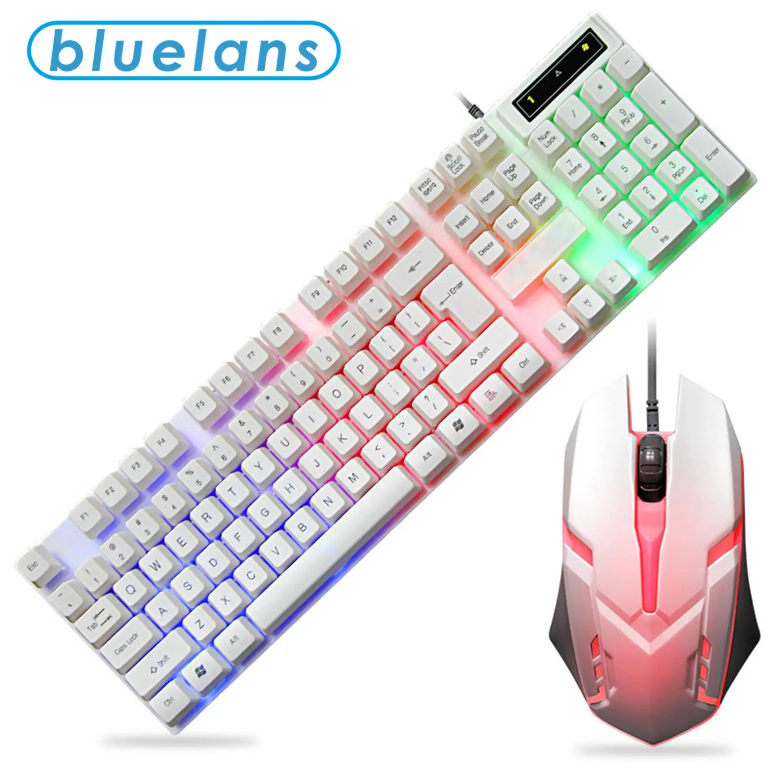104 Keys ABS Luminous Wired Gaming Keyboard Mouse Set Keyboard Mouse Combos With USB Interface for game or office