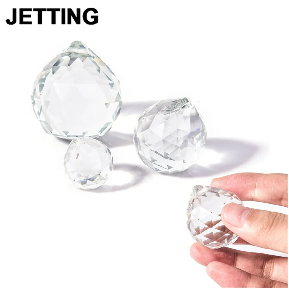 Clear 20/30/40mm Crystal Ball Prism Faceted Glass Chandelier Crystal Parts Hanging Pendant Lighting Ball Suncatcher Home Decor