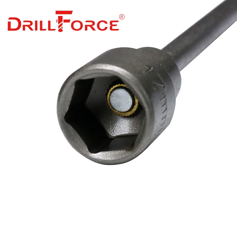 Drillforce 5.5-19x150mm Magnetic Nut Driver Set Impact Socket Sleeve Adapter Screwdriver Drill Bit 1/4\