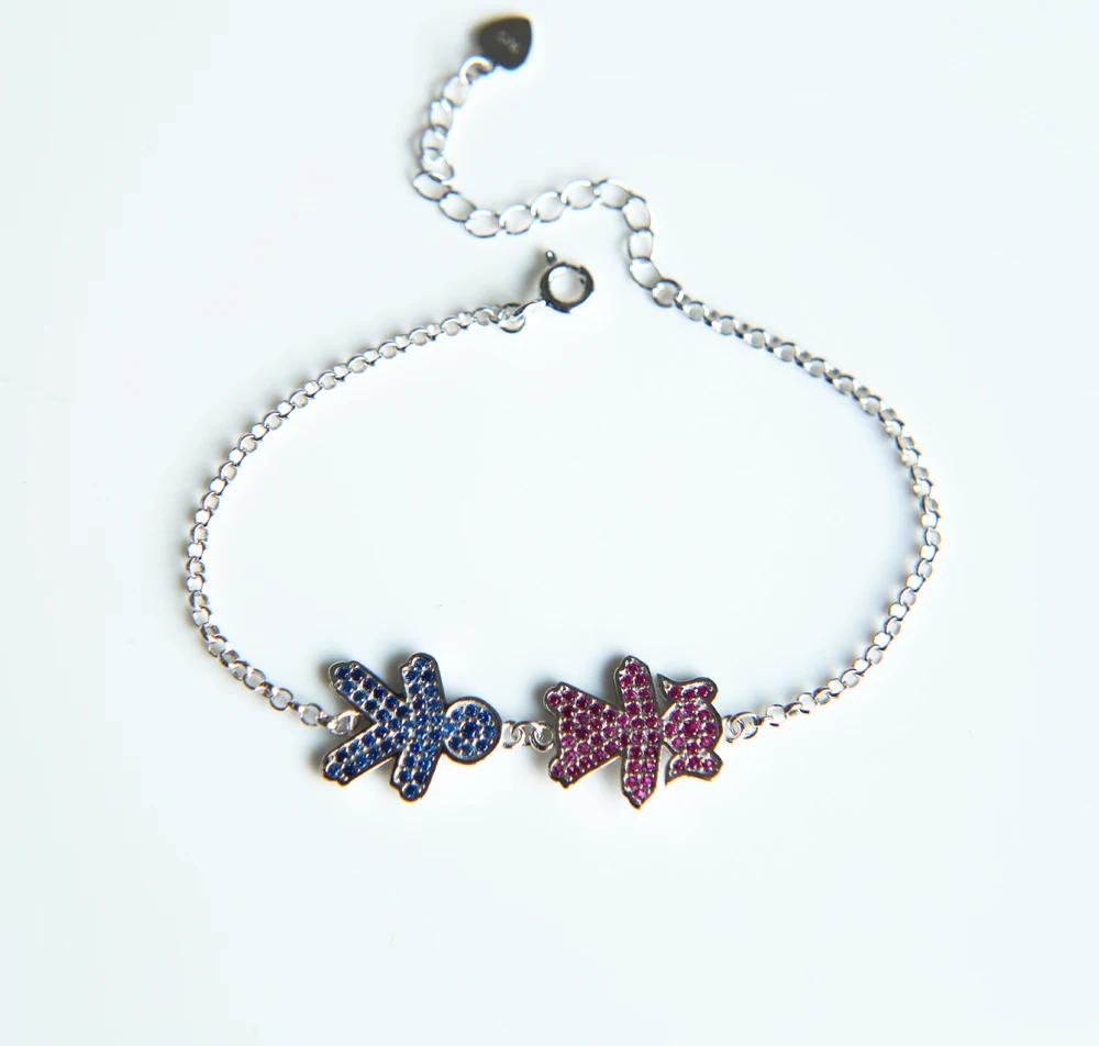 NEW 2018 Russia Fashion Heart arrow blilng sparking Cubic zirconia luxury boy girl charm 925 silver micro pave bracelet