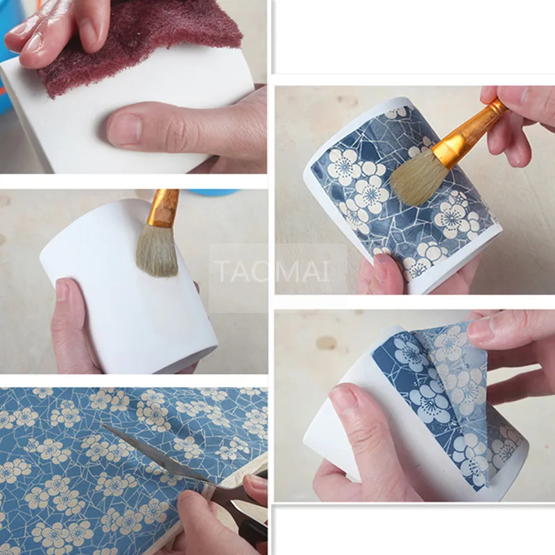 1PCS Pottery Ceramics Clay Transfer Paper Glaze Underglaze Colored Flower Paper Jingdezhen High Temperature DIY Decal Paper