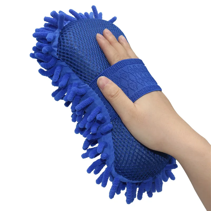 Foam Gloves Car wash gloves car cleaning sponge Car Window Cleaning Ultrafine Fiber Chenille Sponge Car Cleaning  Brush Supplies