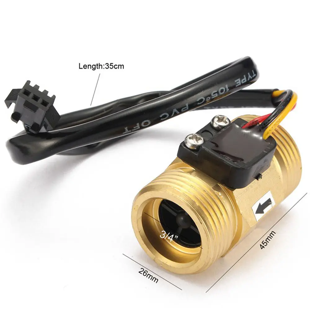 1.8-sensor de fluxo de água 5.5vdc consumo de baixa potência bsp g3/4 "USC-HS43TI turbinemeter 2-45l/min turbina flowmeter isentrol