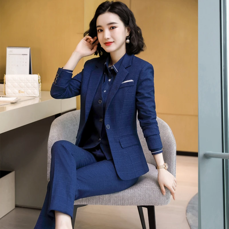 High Quality Fabric Formal Women Business Suits Female Pantsuits Autumn Winter Professional OL Styles Ladies Work Wear Blazers