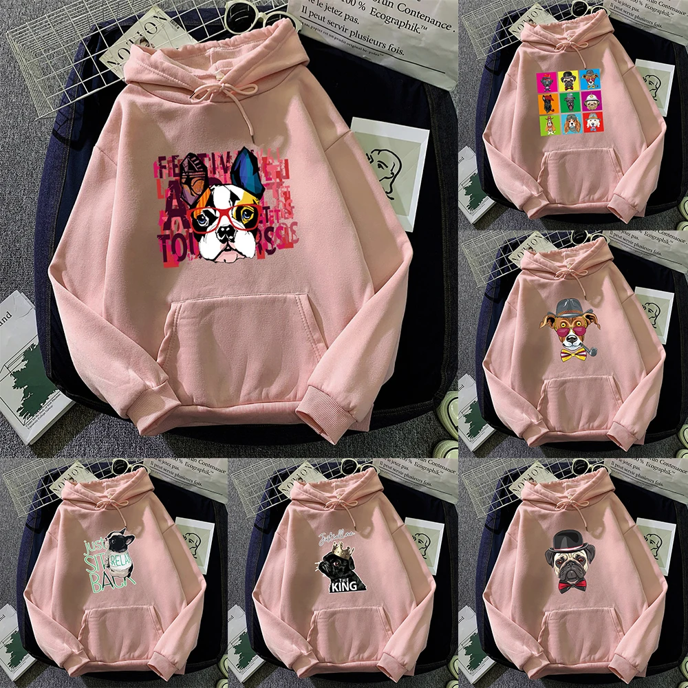 

Winter Cute Printing Puppy Drawstring Sweatshirt Fashion Hoodie Polyester Top Men and Women Pullover Clothing Casual Outfits