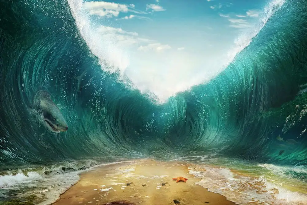 Capisco Ocean Photography Backdrop Huge Waves Abstract Fantasy Scene Customized Vinly Photographic Backgrounds For Photo Studio