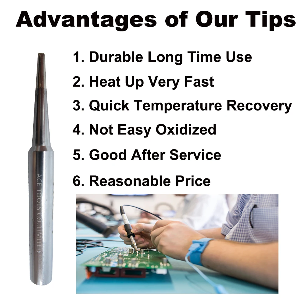 ST-D08 Replacement Soldering Tips Chisel 0.8mm Fit WELLER SP40L SP40N SPG40 WP25 WP30 WP35 WLC100 Handle Iron