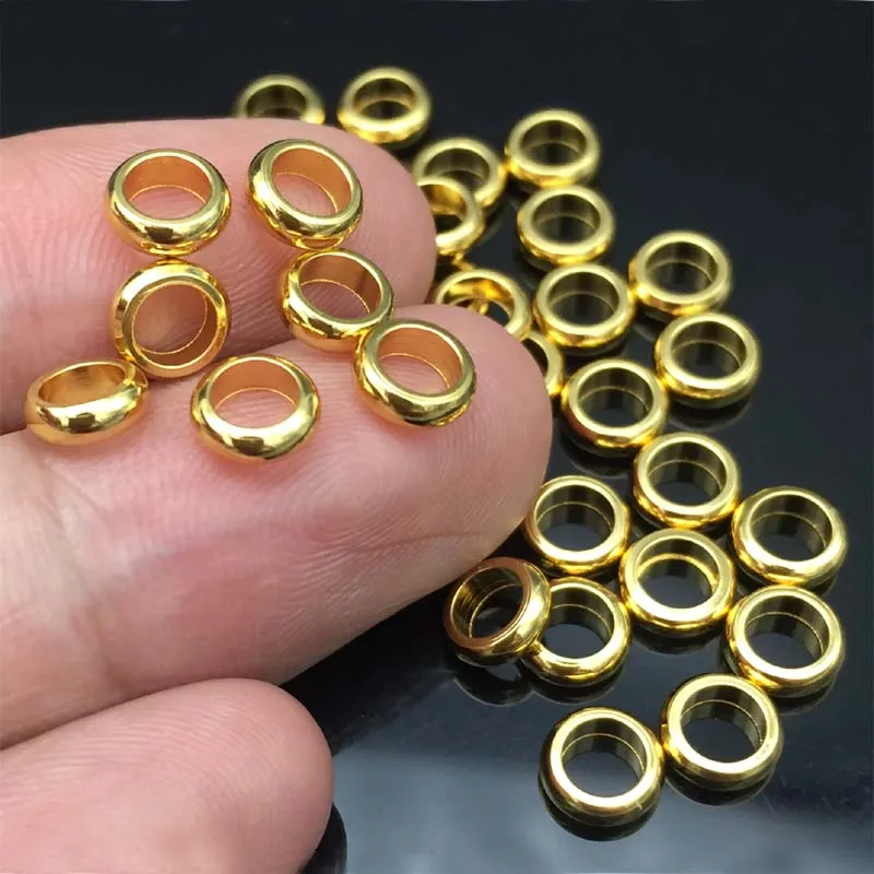 

20pcs/lot Top Quality Stainless Steel Big Hole Beads for DIY Jewelry Making Findings Accessories 6mm/8mm