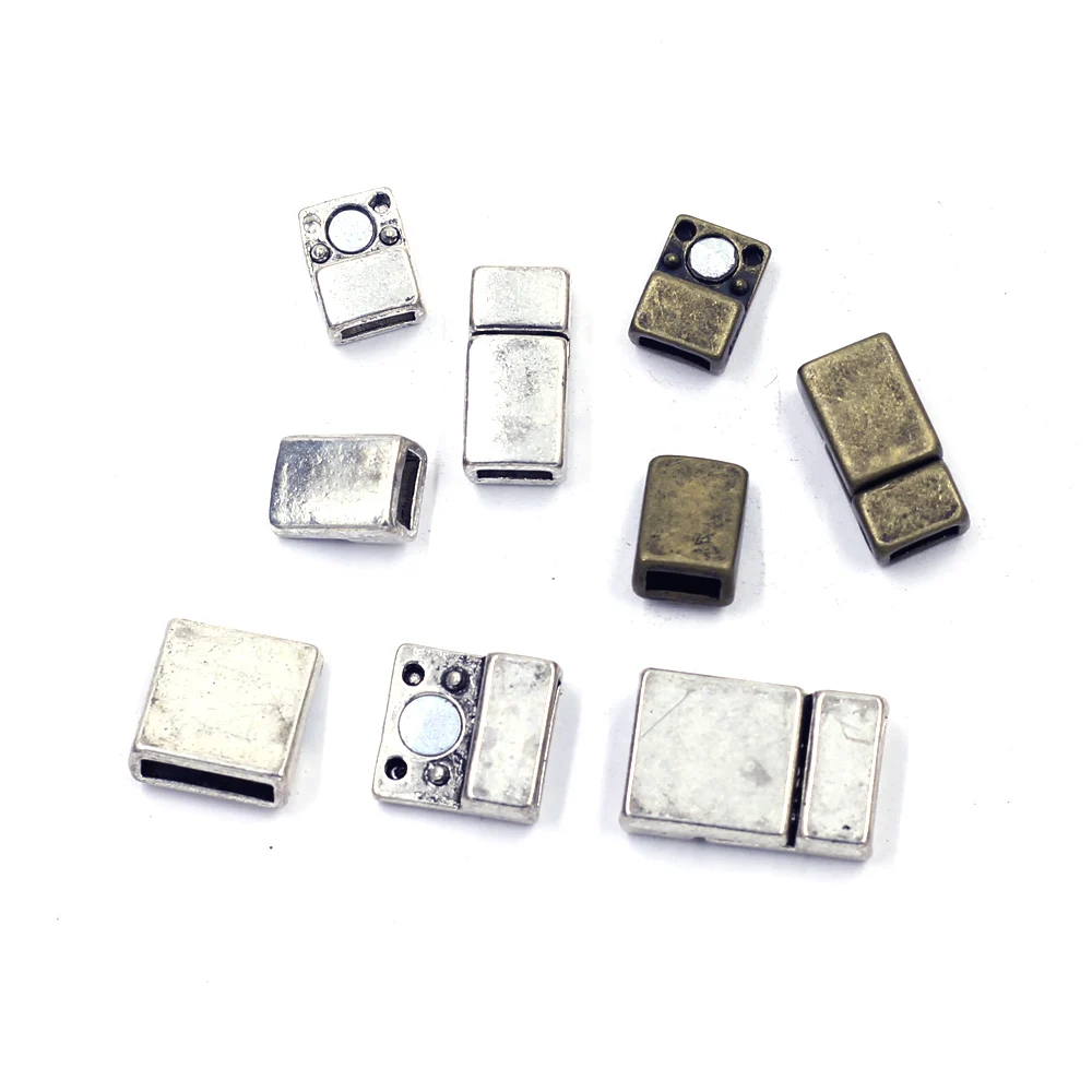 

5 Sets Magnetic Clasps Rectangle Metal Silver Bronze Tone For Charm Bracelets Jewelry DIY Making Accessries