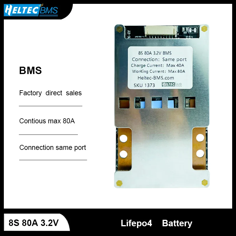 

Wholesale 24V LifePO4 BMS 8S 80A 18650 BMS Balance Board for 3.2V Battery protection board 24V/1200W motor/energy storage