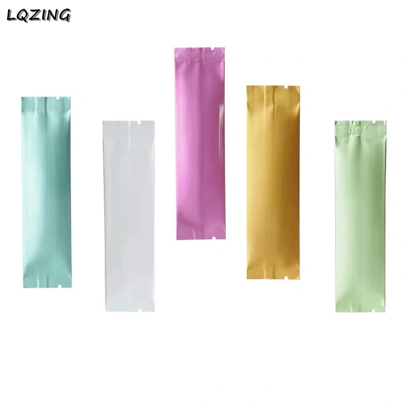 50pcs Recyclable Packing Bag Colors Heat Sealing Open Top Aluminum Foil Vacuum Package Pouches Coffee/Tea/Powder Flat Mylar Bag