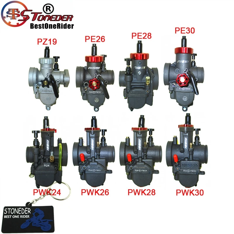 STONEDER NIBBI Carb PE19 PE26 PE28 PE30 PWK24 PWK26 PWK28 PWK30 Racing Carburetor For Pit Dirt Bike ATV Quad Moped Scooter