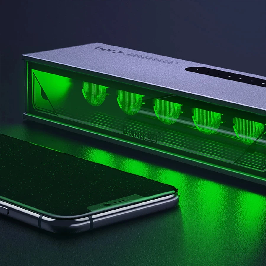 Qianli isee المهنية LED كشف الغبار مصباح بصمة خدش المراقب ضوء ل شاشة LCD الغبار اختبار الأخضر UV علاج مصباح
