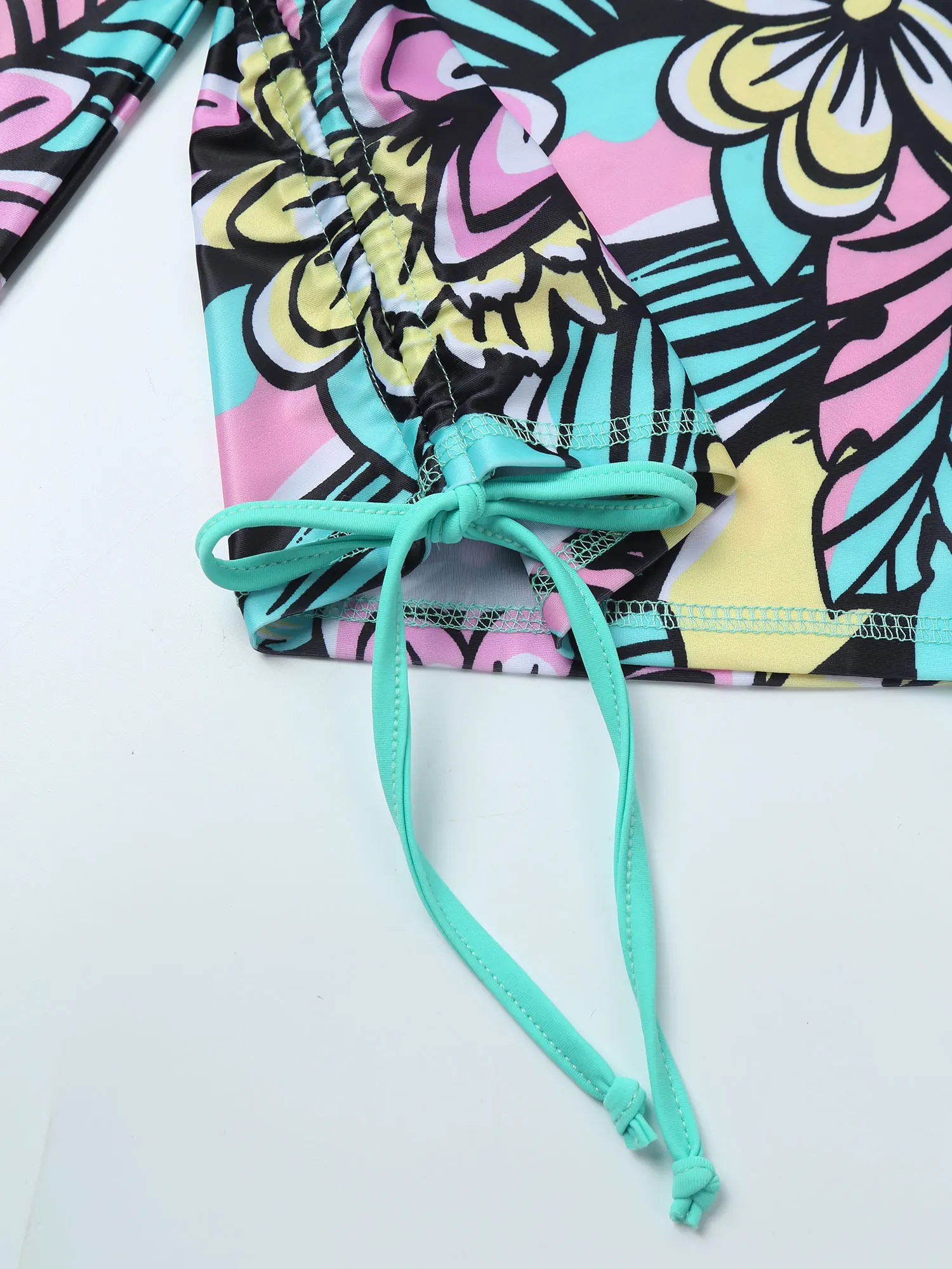 أطفال بنات قطعتين ثوب السباحة الأطفال ملابس السباحة زهرة ملابس منقوشة بكم طويل ملابس السباحة مع تنورة مجموعة ملابس السباحة الشاطئ