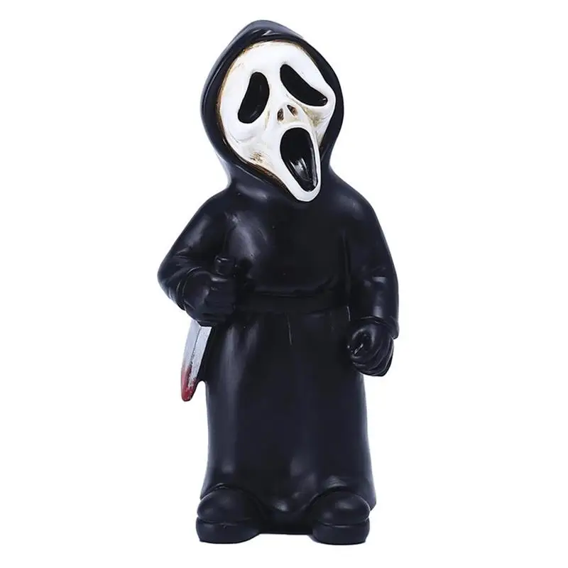 Miniature Horror Grim Reaper Ornament Figurine Resin Statue Halloween Scary Classic Character Handmade Craft For Halloween Decor