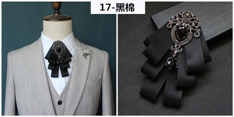 Luxus Mode Bowties Bögen Krawatte Brosche Stoff Kristall Pins Und Broschen Corsage Schmetterling Bluse Zubehör Pin Revers für Frauen – Detail 16