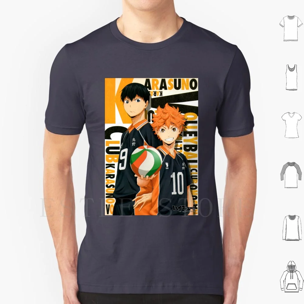 T Shirt Men Cotton 6xl Kageyama Hinata Karasuno Tobio Anime Tanaka Yamaguchi Oikawa Kenma Daichi Sugawara