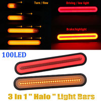 1 Pair 12-24V Truck Trailer Side Light High Brake Light Tail Light Waterproof 4 Wire Integrated Flowing Water Turn Signal Lamps