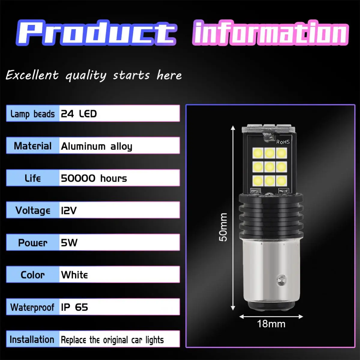 5W 500LM Signal Lamp P21w Led Ba15s 1156 Py21w  Bulb 3030SMD Canbus 1157 Led Bay15d P21/5w Turn Brake Backup Light 12V