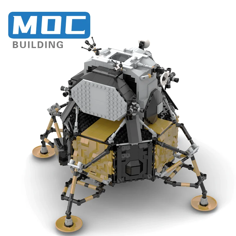 Apollo 11 lunar Aviation Moc Building Block Spacecraft Module Creative Technology Bricks Space Planet Model Toys Xmas Gifts