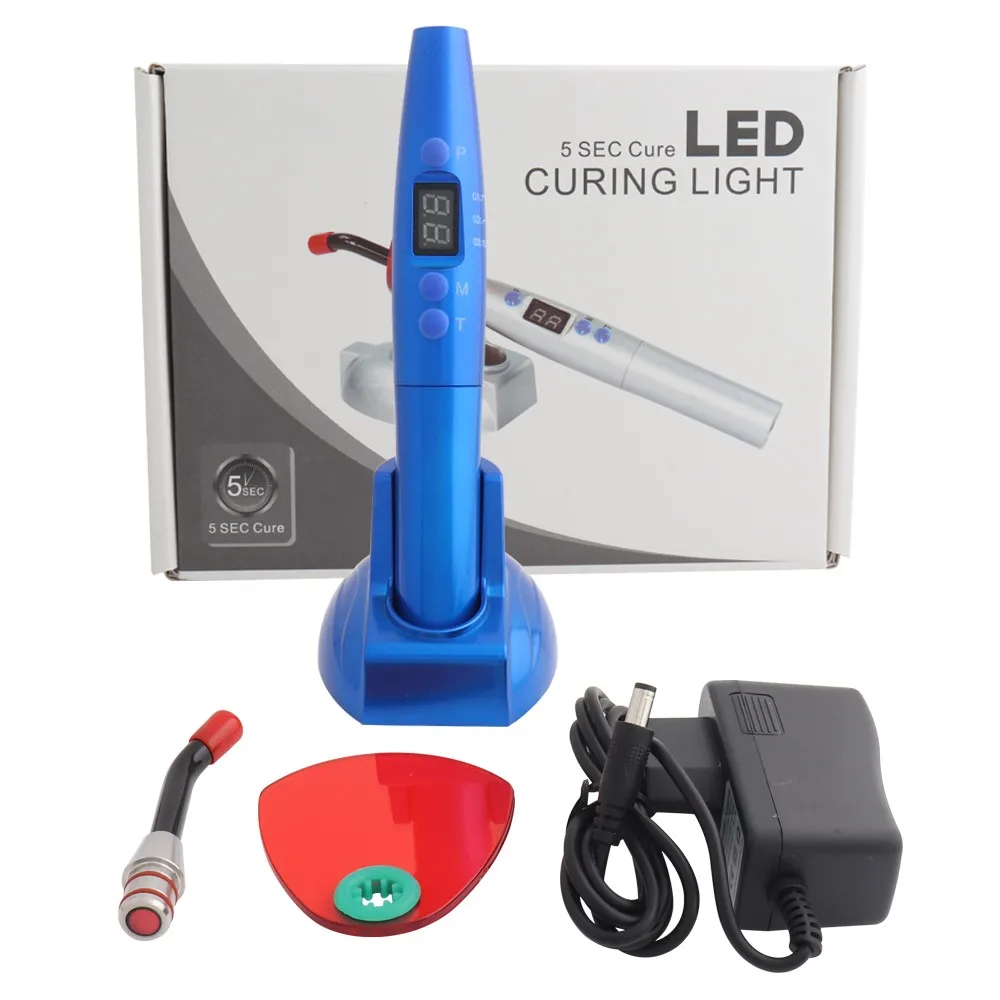 Dental Curing Light Cure Light Cure Lamp Curing Machine Wireless Cordless Solidify BDA164 Silver/Blue