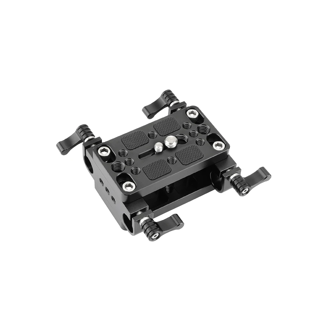 CAMVATE Camera Mounting Plate Tripod Monopod Mounting Base Plate With 15mm Rod Clamp Railblock For Rod Support / Dslr Rig Cage