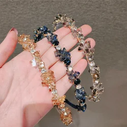 Light Luxury Crystal Hairband Rhinestone Retro Headbands French Elegant Hair Hoop Headdress Trendy All-matching Thin Headwear