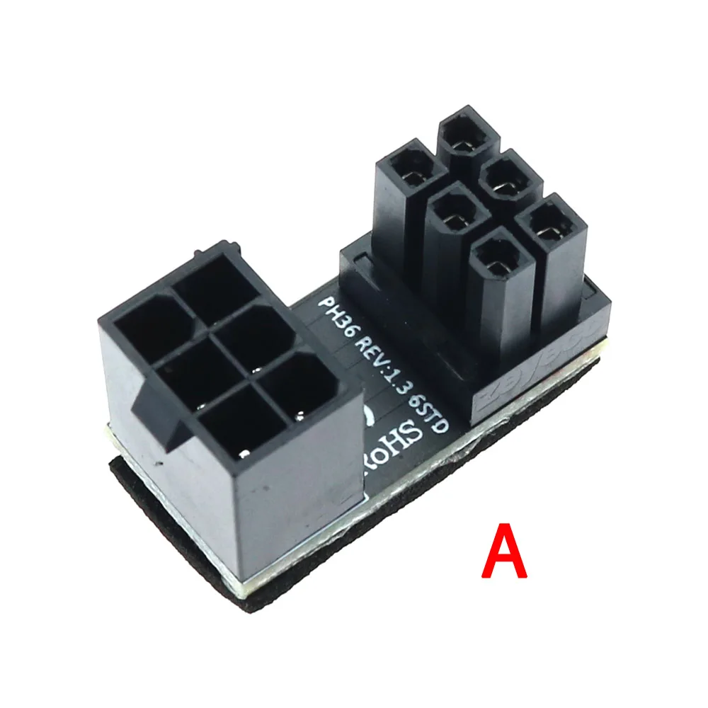 ATX 6pin 8pin maschio 180 gradi angolato a 6pin/8pin adattatore di alimentazione femmina per desktop connettore porta scheda grafica