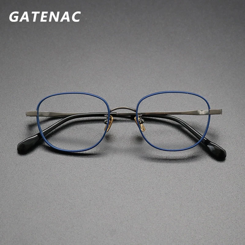 Pure Titanium Glasses Frame Men 2021 New Retro Luxury Square Prescription Myopia Optical Eyeglasses Frame Male Vintage Eyewear