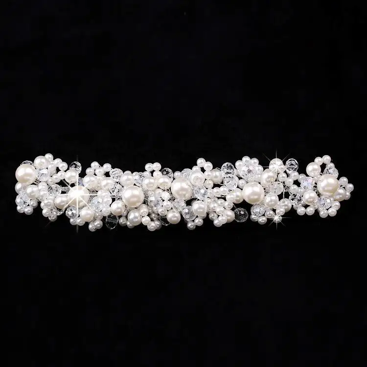 Hochzeit Haar Zubehör Braut Perle Hairband Rot Weiß Kristall Kopfschmuck Floral Elegante Braut Haar Zubehör