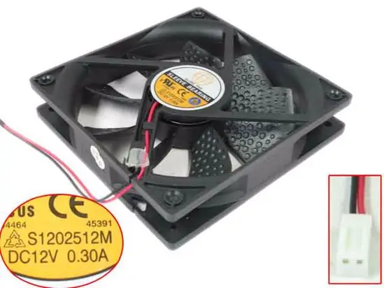 

S1202512M DC 12V 0.30A 120x120x25mm 2-Wire Server Cooling Fan