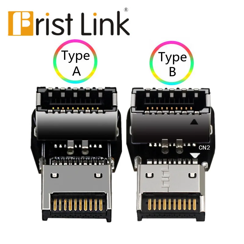 

Frist link Computer motherboard USB3.1 TYPE-E interface 90 degree steering elbow front TYPE-C installed wiring