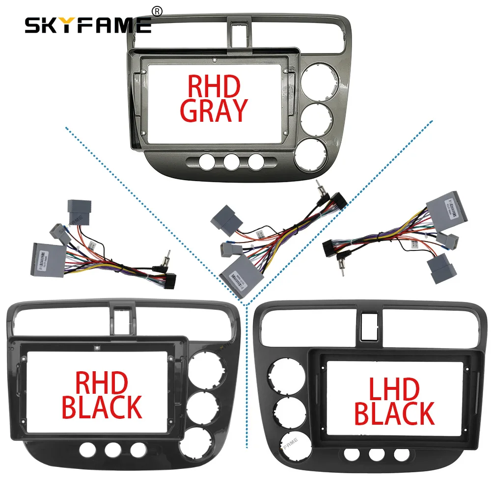 SKYFAME Car Frame Fascia Adapter Canbus Box Decoder Android Radio Dash Fitting Panel Kit For Honda Civic Rebon