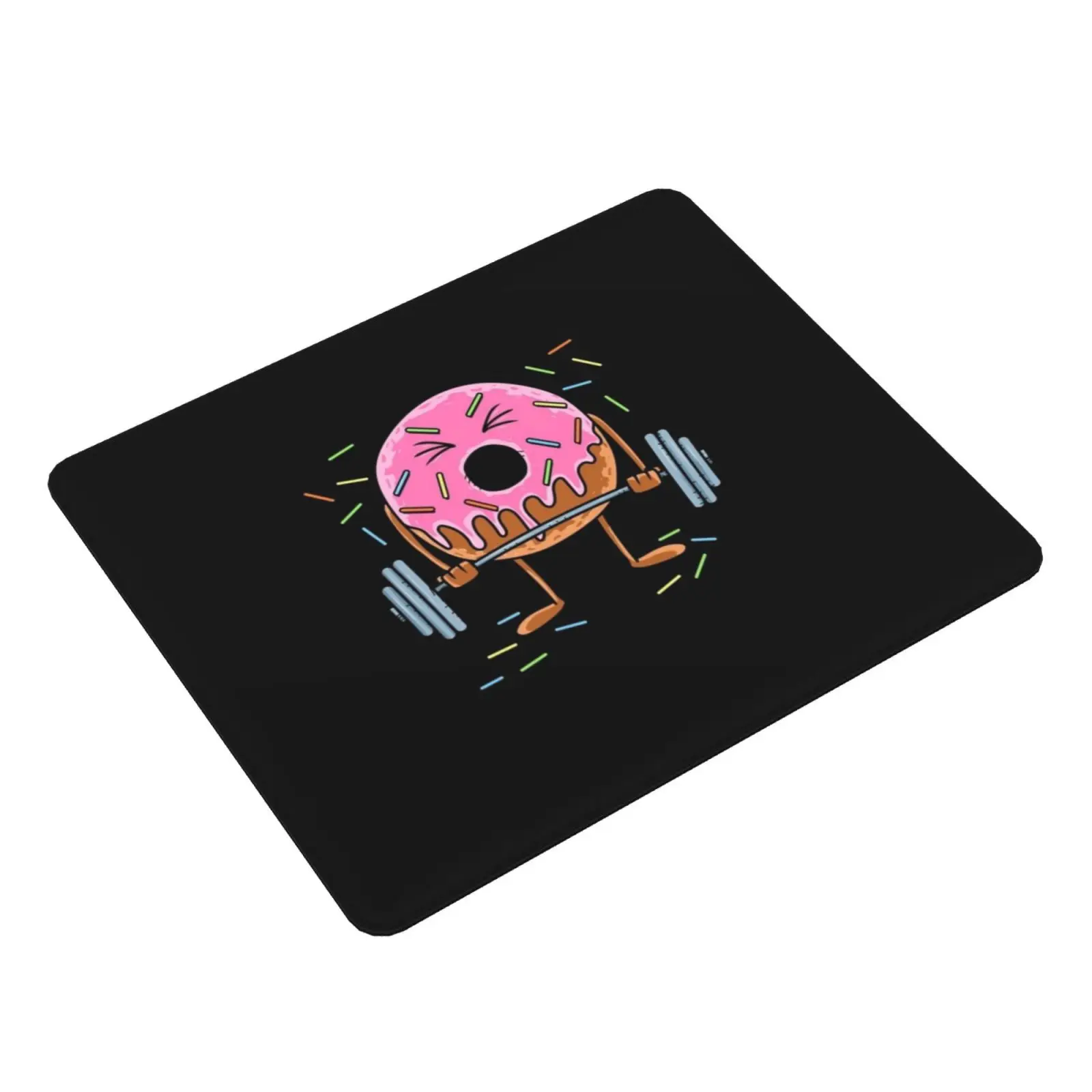 Hand-Drawn Donut Lifting Weights-Donut Weightlifting Mouse Pad DIY Print Donut Weightlifting Donut