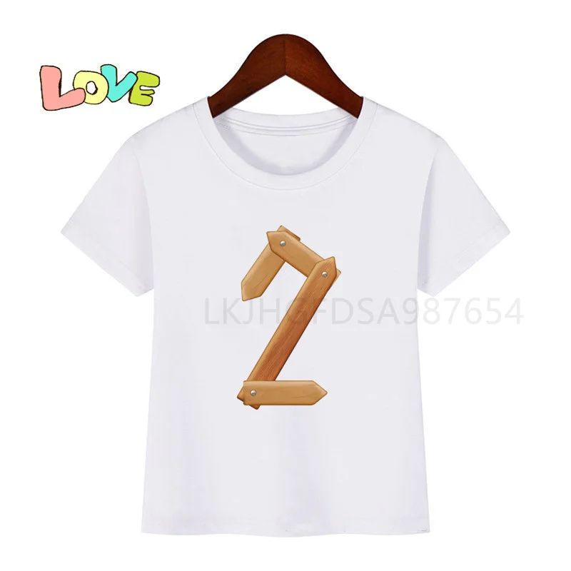 

Children's Number Print T-shirts Children's Birthday T-shirts Party Boys T-shirts Boys Girls Funny T-shirts Gifts